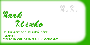 mark klimko business card